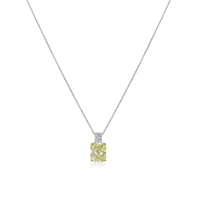 Yellow and White Diamond Two Stone Pendant