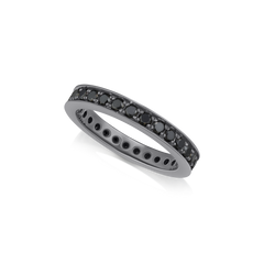 Skyline Black Diamond Full Set Eternity Ring, 3mm