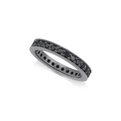 Skyline Black Diamond Full Set Eternity Ring, 3mm