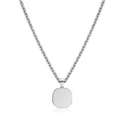 Platinum Flat Cushion Pendant 24"
