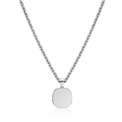 Platinum Flat Cushion Pendant 24"