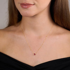 0.53ct Heart Shape Ruby Pendant