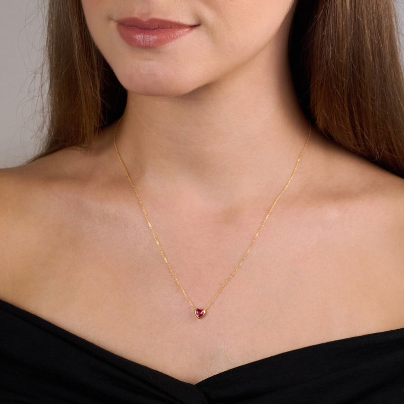 0.53ct Heart Shape Ruby Pendant