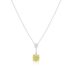 6.68cts Fancy Intense Yellow Diamond Drop Pendant
