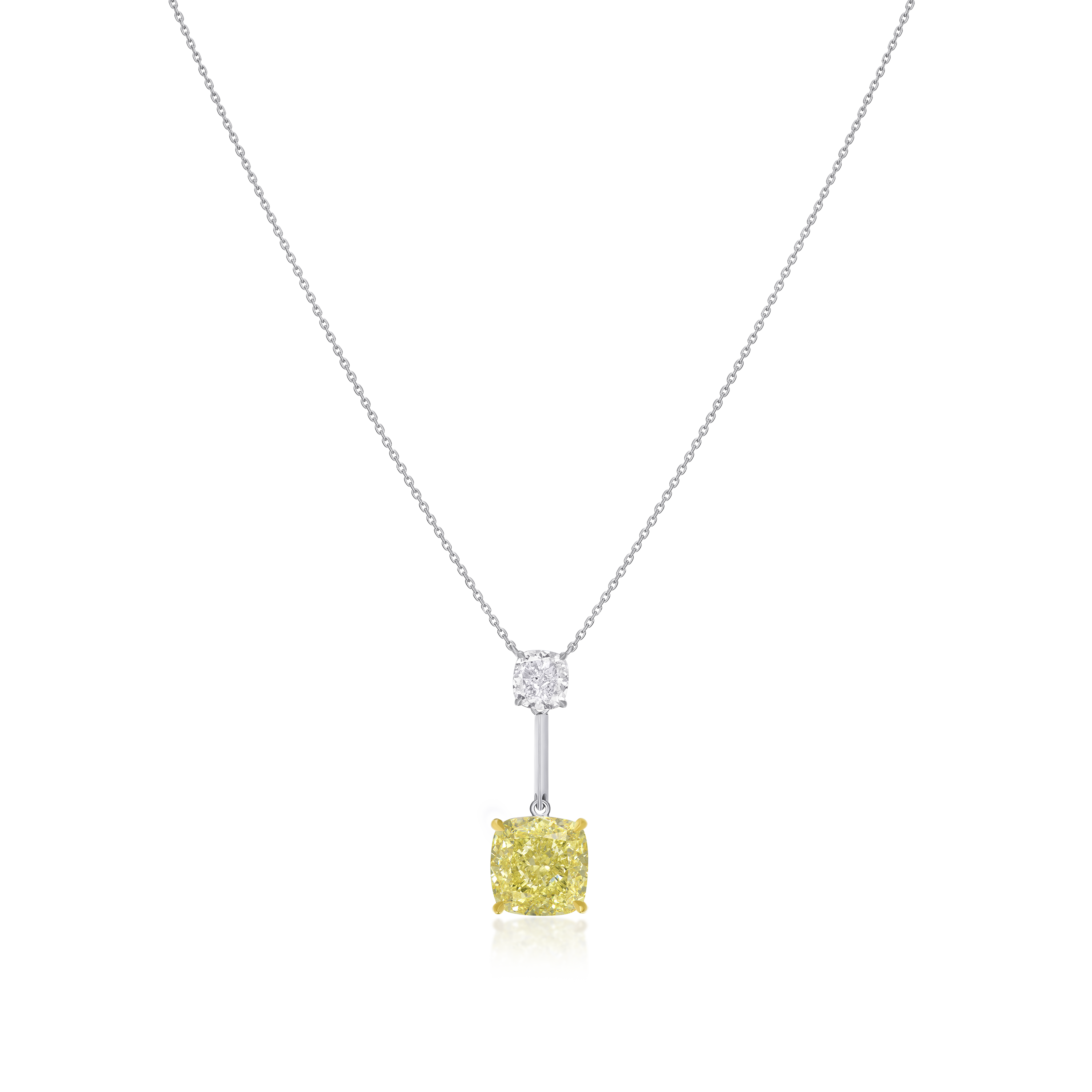 6.68cts Fancy Intense Yellow Diamond Drop Pendant