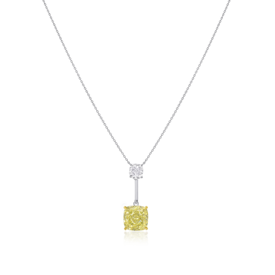 6.68cts Fancy Intense Yellow Diamond Drop Pendant