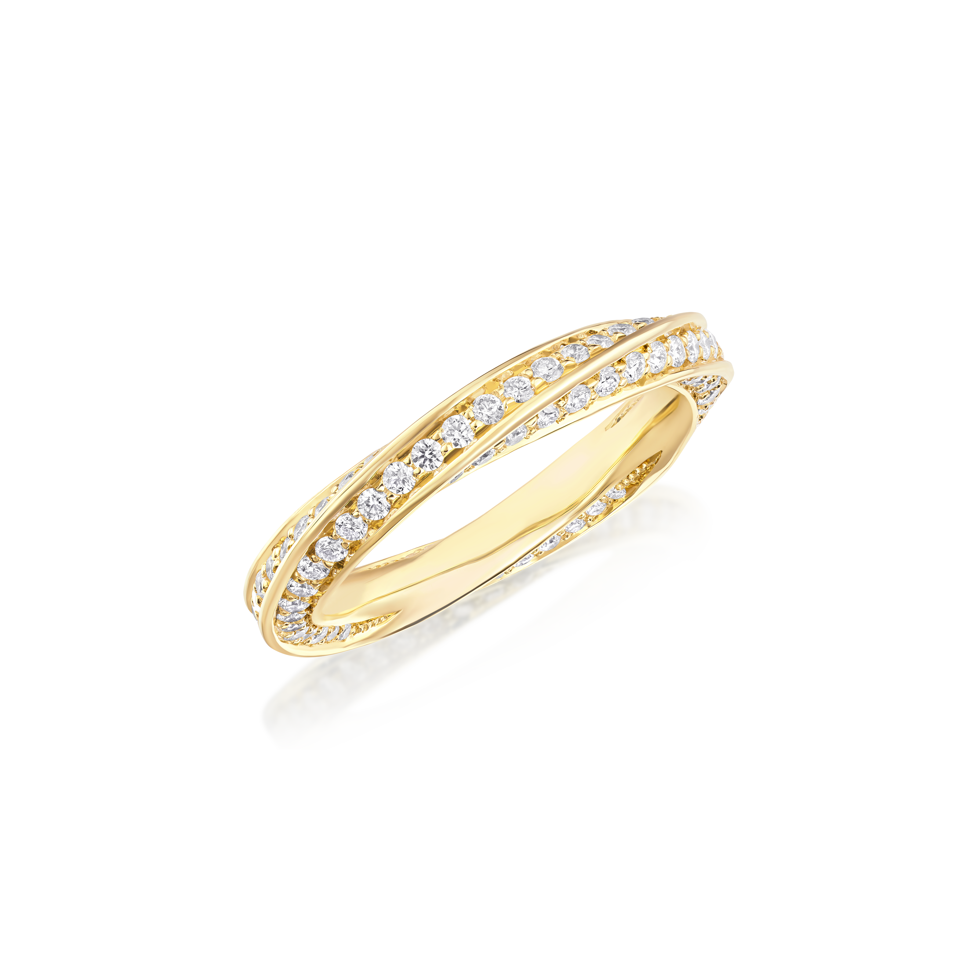 Skyline Collection Full Diamond Set 18ct Yellow Gold Twist Ring