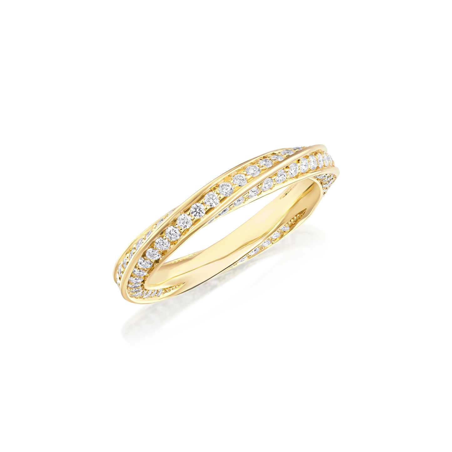 Skyline Collection Full Diamond Set 18ct Yellow Gold Twist Ring