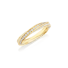 Skyline Collection Full Diamond Set 18ct Yellow Gold Twist Ring