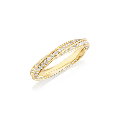 Skyline Collection Full Diamond Set 18ct Yellow Gold Twist Ring