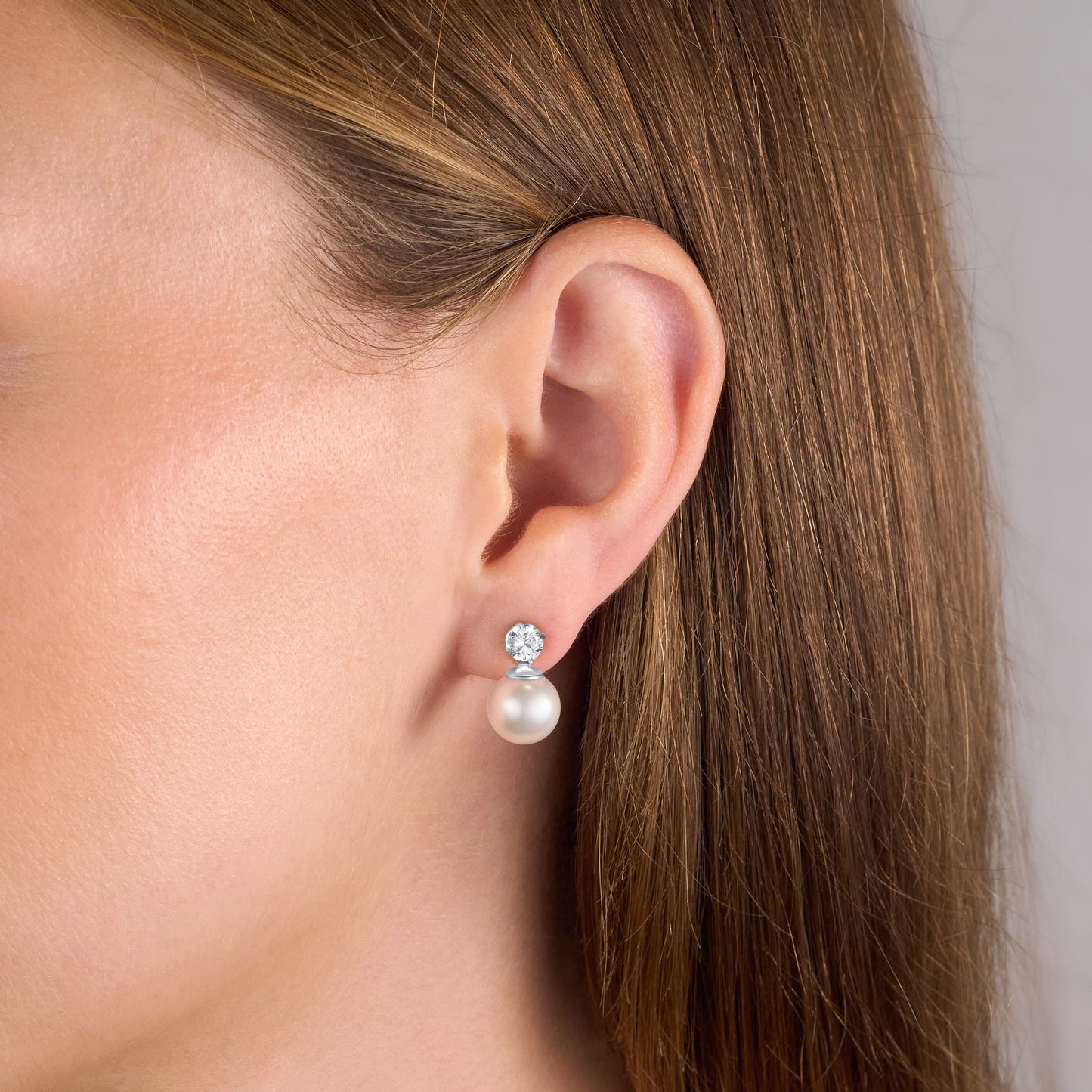 South Sea Pearl and Diamond Slide On/Off Earrings