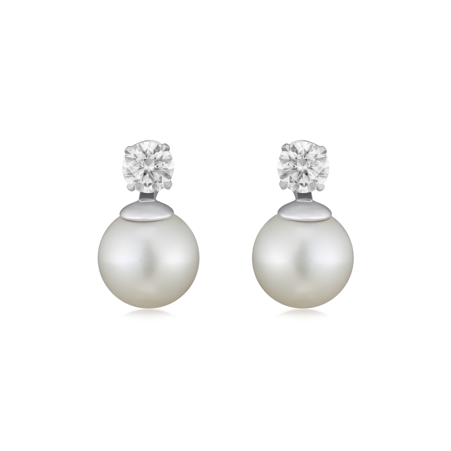 South Sea Pearl and Diamond Slide On/Off Earrings