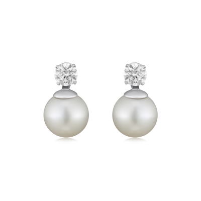 South Sea Pearl and Diamond Slide On/Off Earrings