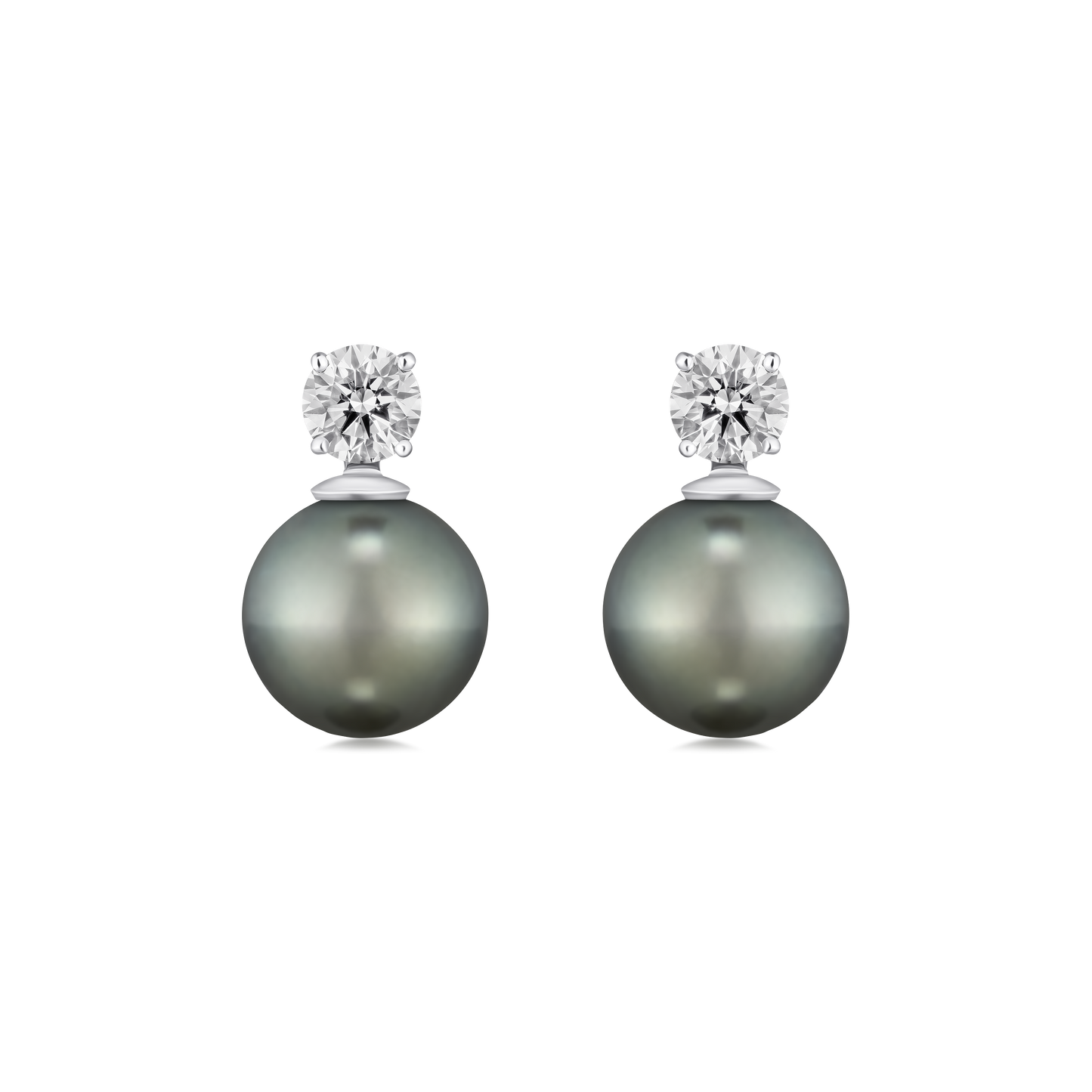 Tahitian Pearl and Diamond Slide On/Off Earrings