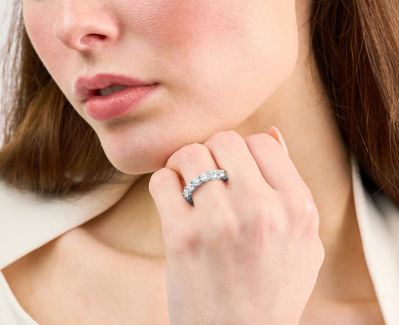 2.00ct Round Brilliant Cut Diamond Half Eternity Ring