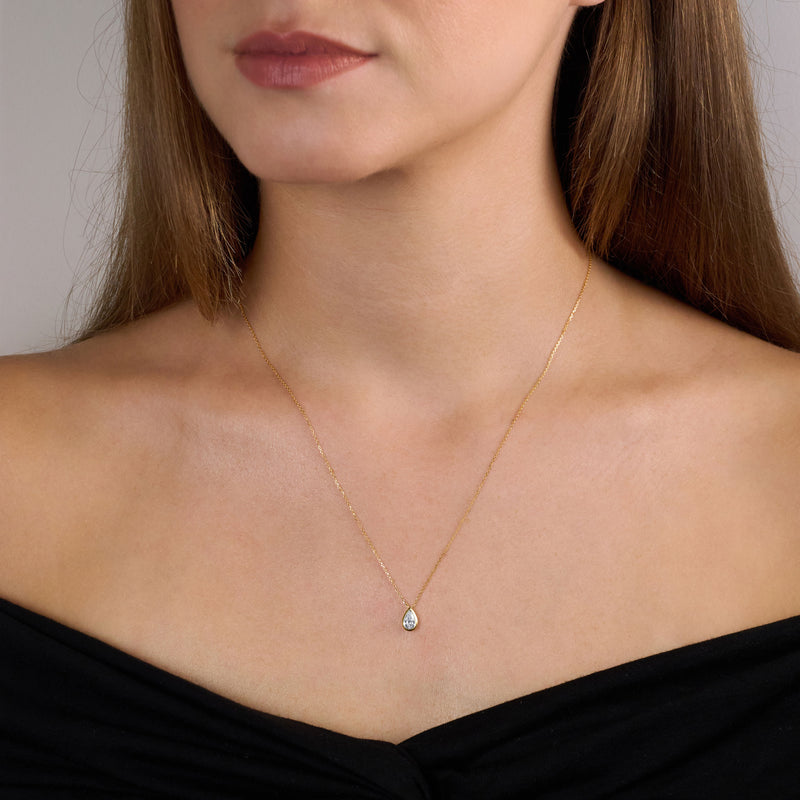 0.30ct Pear Cut Diamond Solitaire Pendant