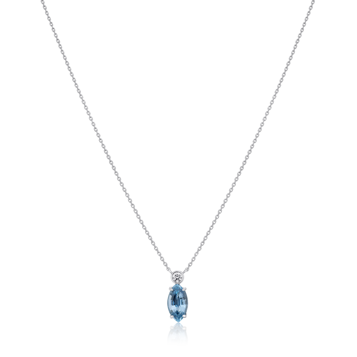 1.56cts Aquamarine and Diamond Pendant