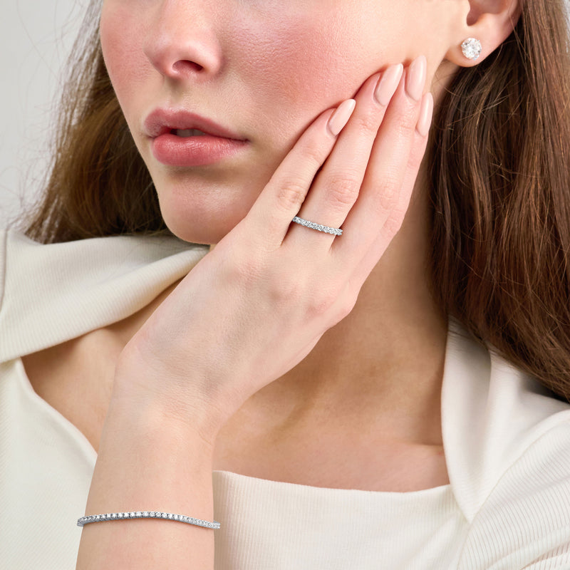 0.50ct Round Brilliant Cut Diamond Half Eternity Ring