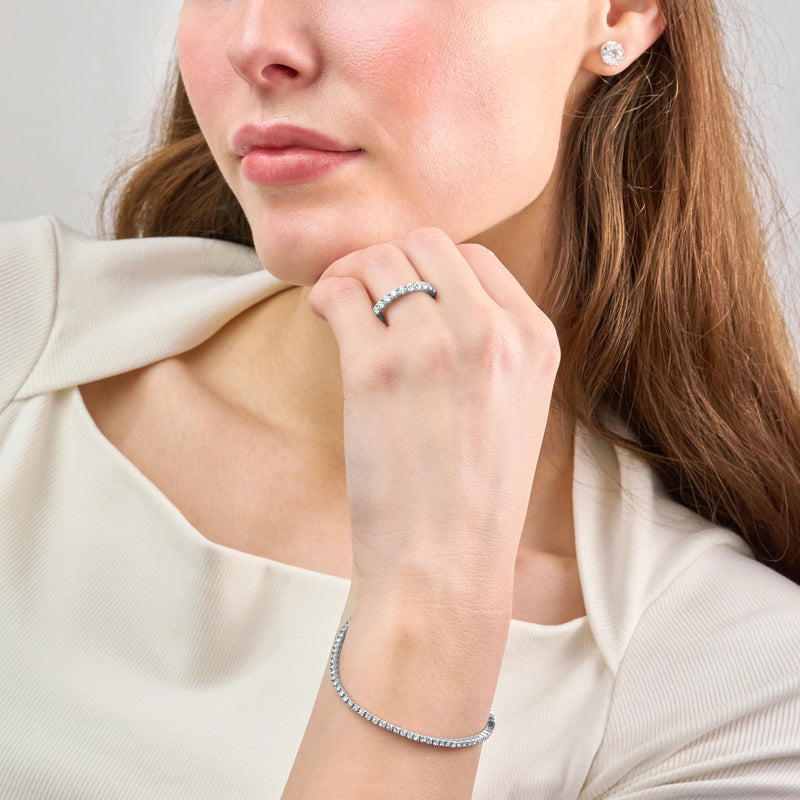 0.75ct Round Brilliant Cut Diamond Half Eternity Ring