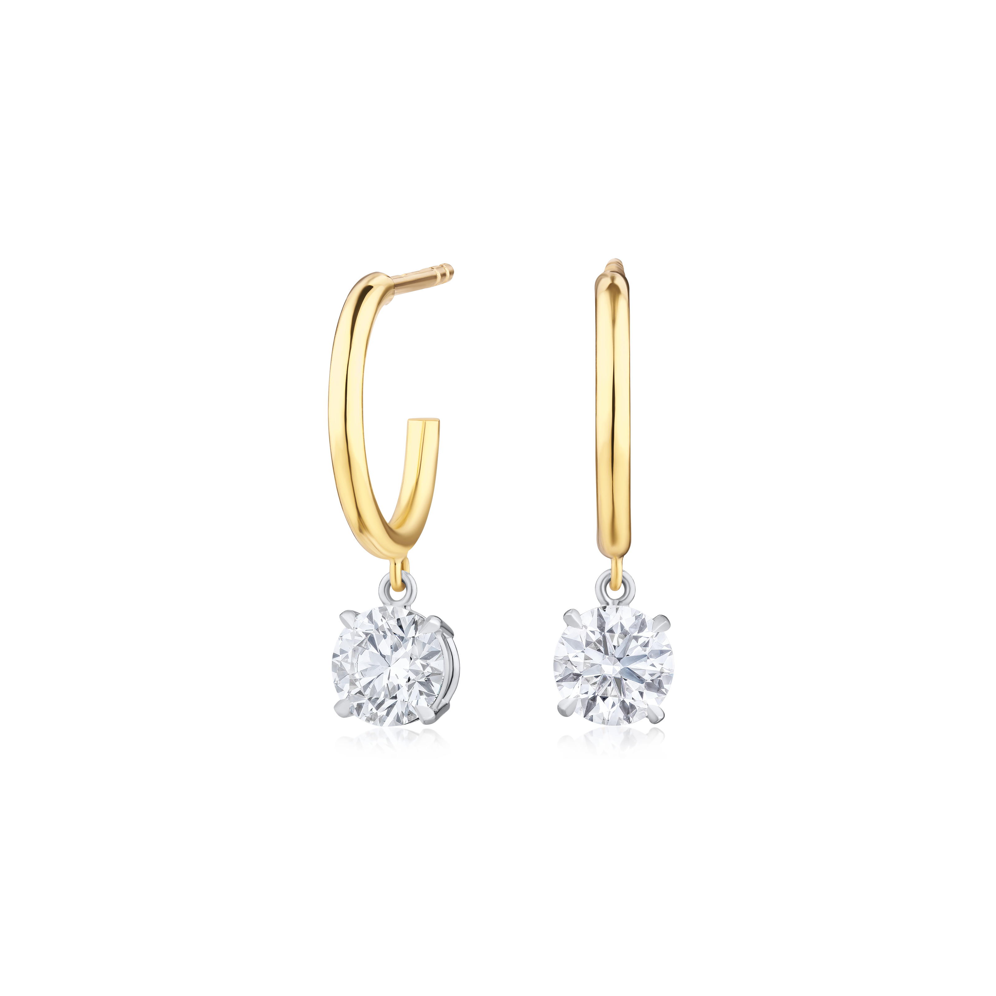 1.47ct Round Brilliant Cut Diamond Drop Earrings