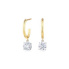 1.47ct Round Brilliant Cut Diamond Drop Earrings