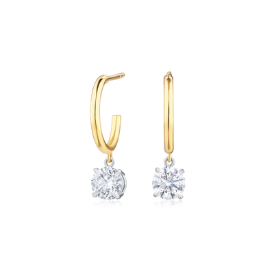 1.47ct Round Brilliant Cut Diamond Drop Earrings