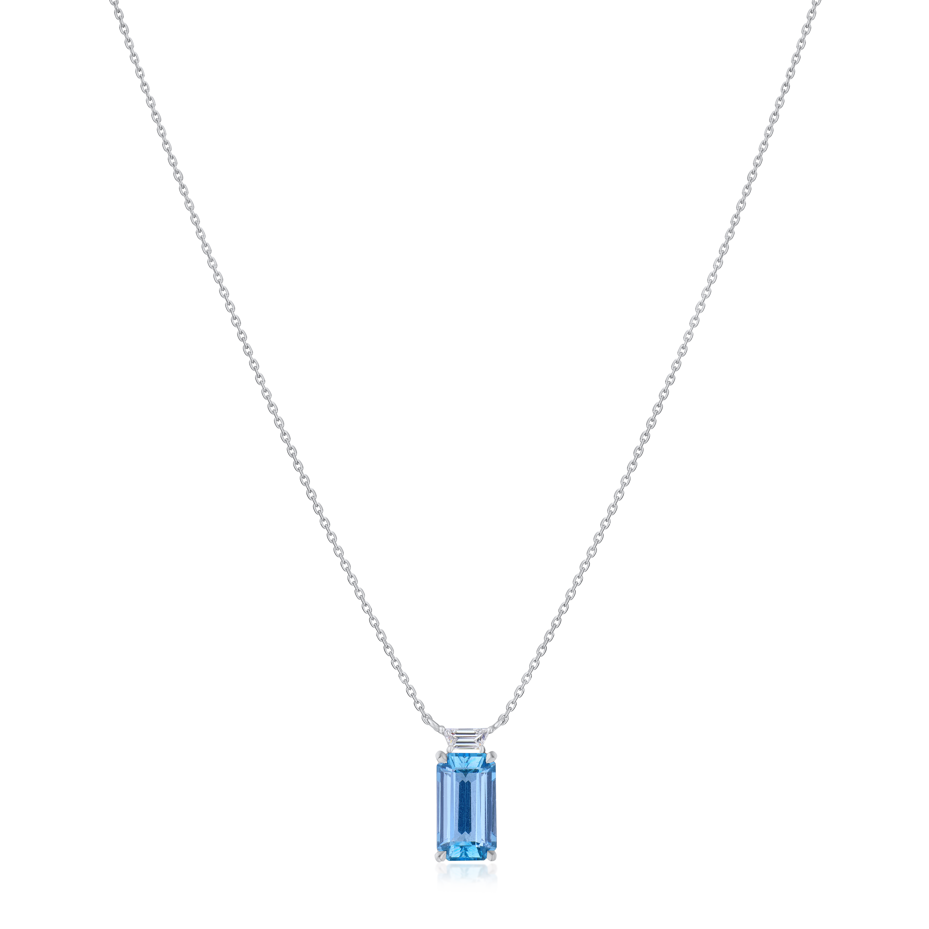 2.37ct Aquamarine and Diamond Pendant