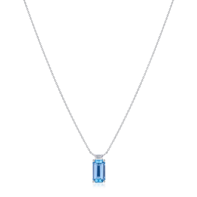 2.37ct Aquamarine and Diamond Pendant