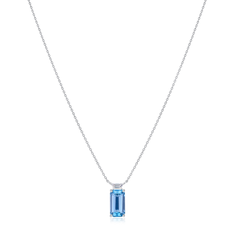 2.37ct Aquamarine and Diamond Pendant