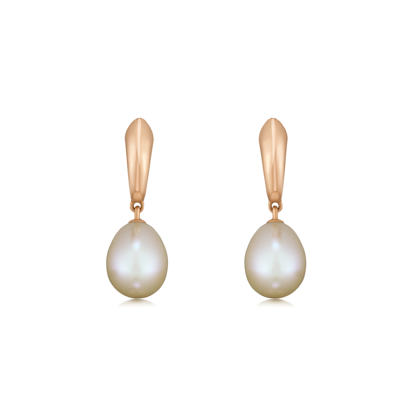18ct Rose Gold Pearl Drop Earrings