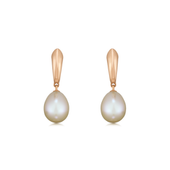 18ct Rose Gold Pearl Drop Earrings