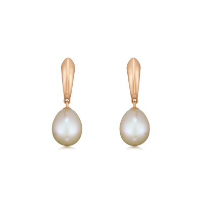 18ct Rose Gold Pearl Drop Earrings