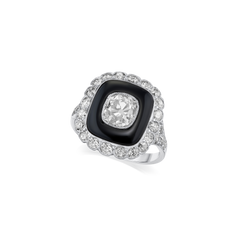 Diamond and Onyx Ring