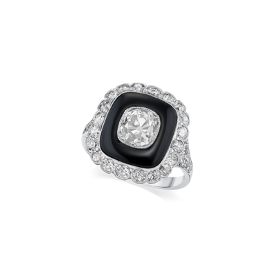 Diamond and Onyx Ring