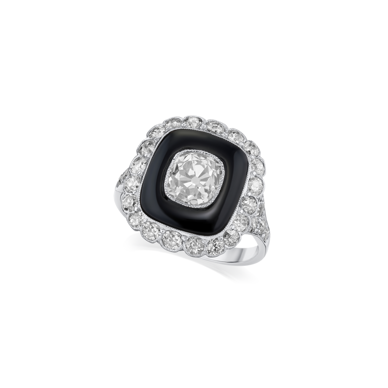 Diamond and Onyx Ring