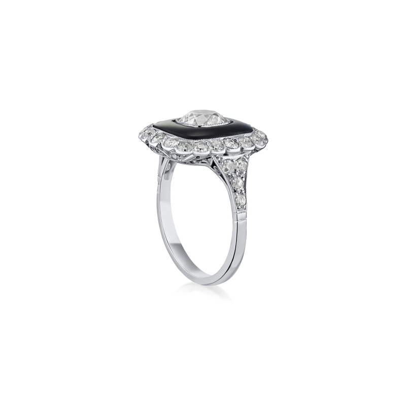 Diamond and Onyx Ring