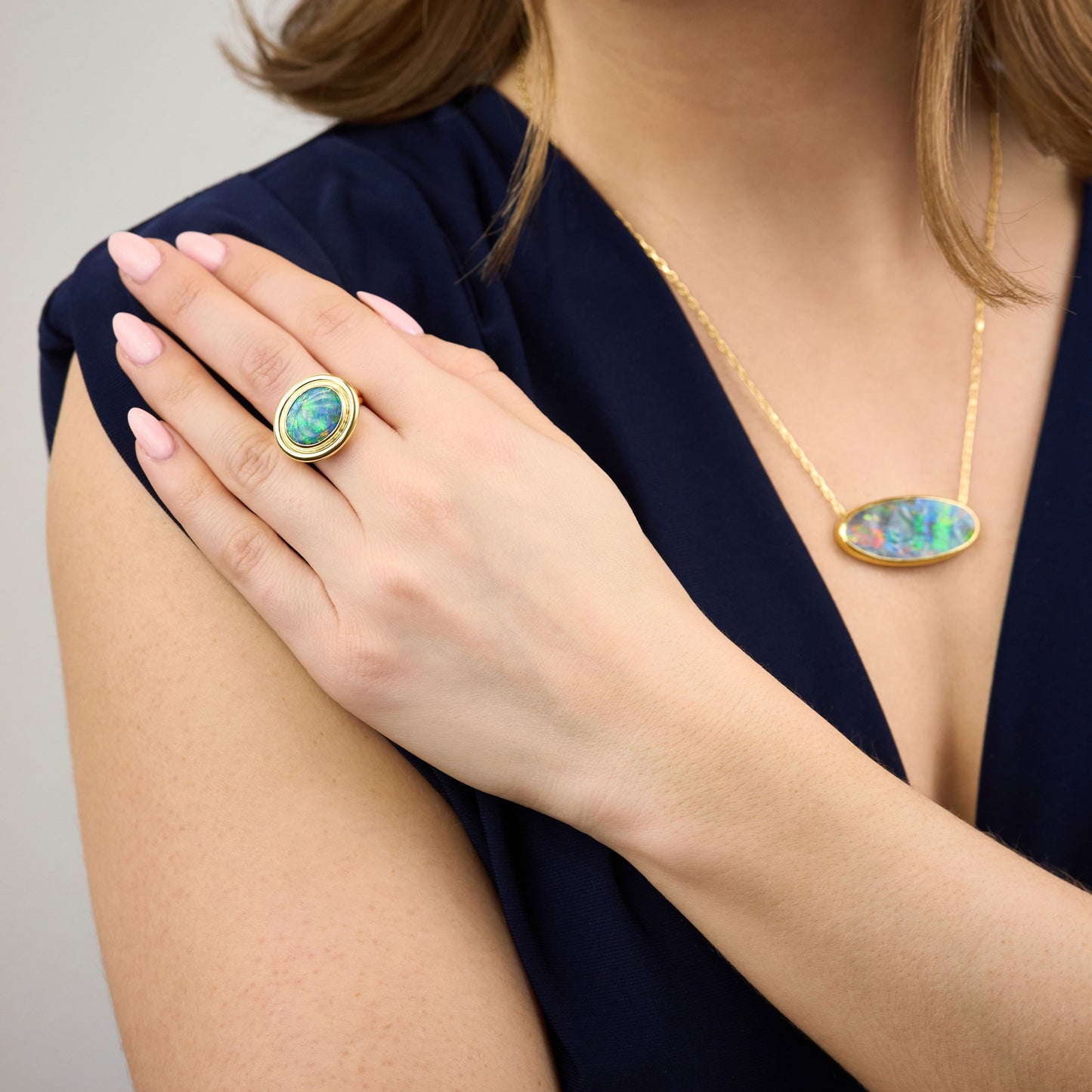 3.86ct Black Opal 18ct Yellow Gold Ring