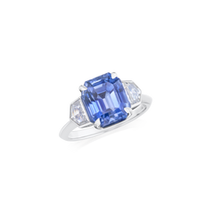 5.53ct Sapphire and Diamond Three Stone Ring