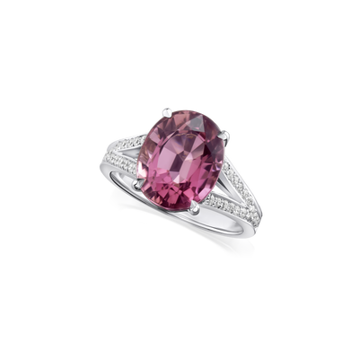 5.75cts Pink Tourmaline and Diamond Ring