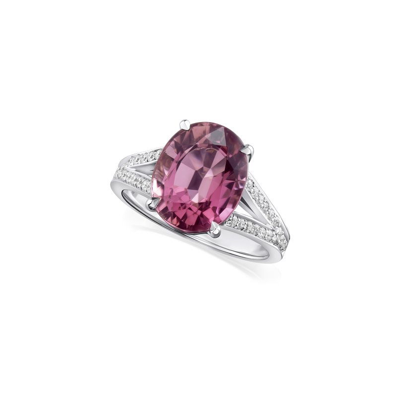 5.75cts Pink Tourmaline and Diamond Ring