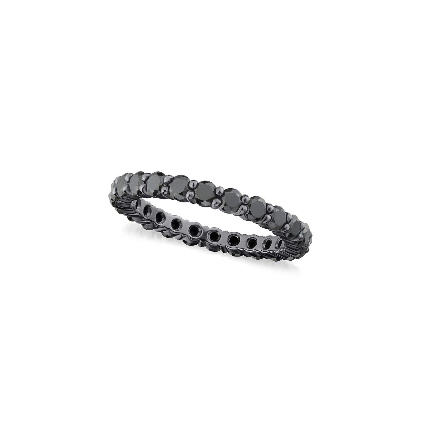 1.98cts Black Diamond Full Eternity Ring