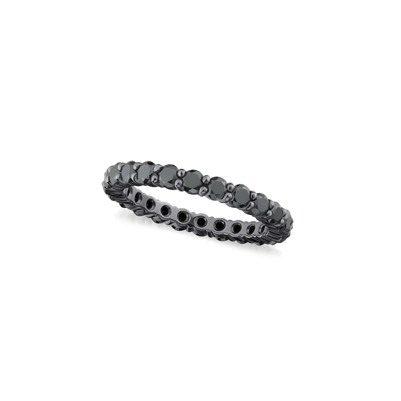 1.98cts Black Diamond Full Eternity Ring