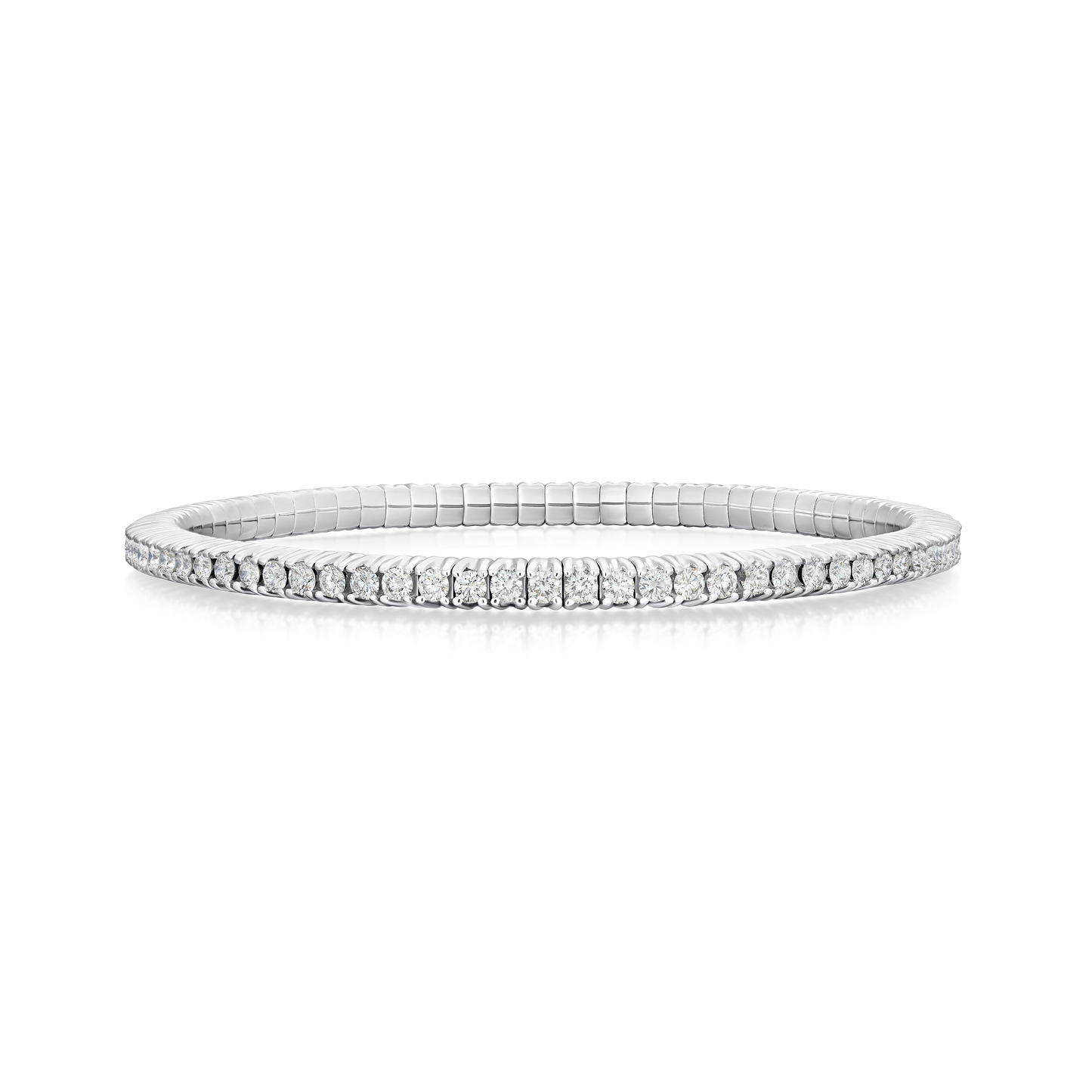 2.75cts Round Brilliant Cut Diamond 18ct White Gold Flex Bracelet