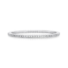 2.75cts Round Brilliant Cut Diamond 18ct White Gold Flex Bracelet