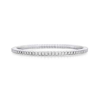 2.75cts Round Brilliant Cut Diamond 18ct White Gold Flex Bracelet