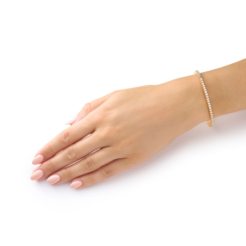 2.75cts Round Brilliant Cut Diamond 18ct Rose Gold Flex Bracelet