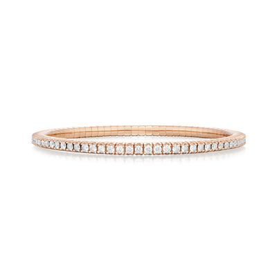 2.75cts Round Brilliant Cut Diamond 18ct Rose Gold Flex Bracelet