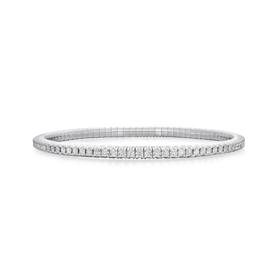 3.00cts Round Brilliant Cut Diamond 18ct White Gold Flex Bracelet