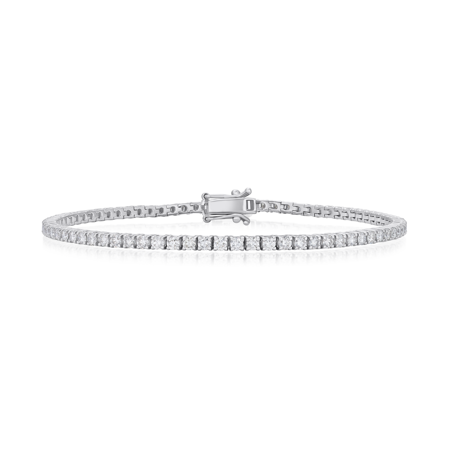 1.79cts Round Brilliant Cut Diamond 18ct White Gold Line Bracelet
