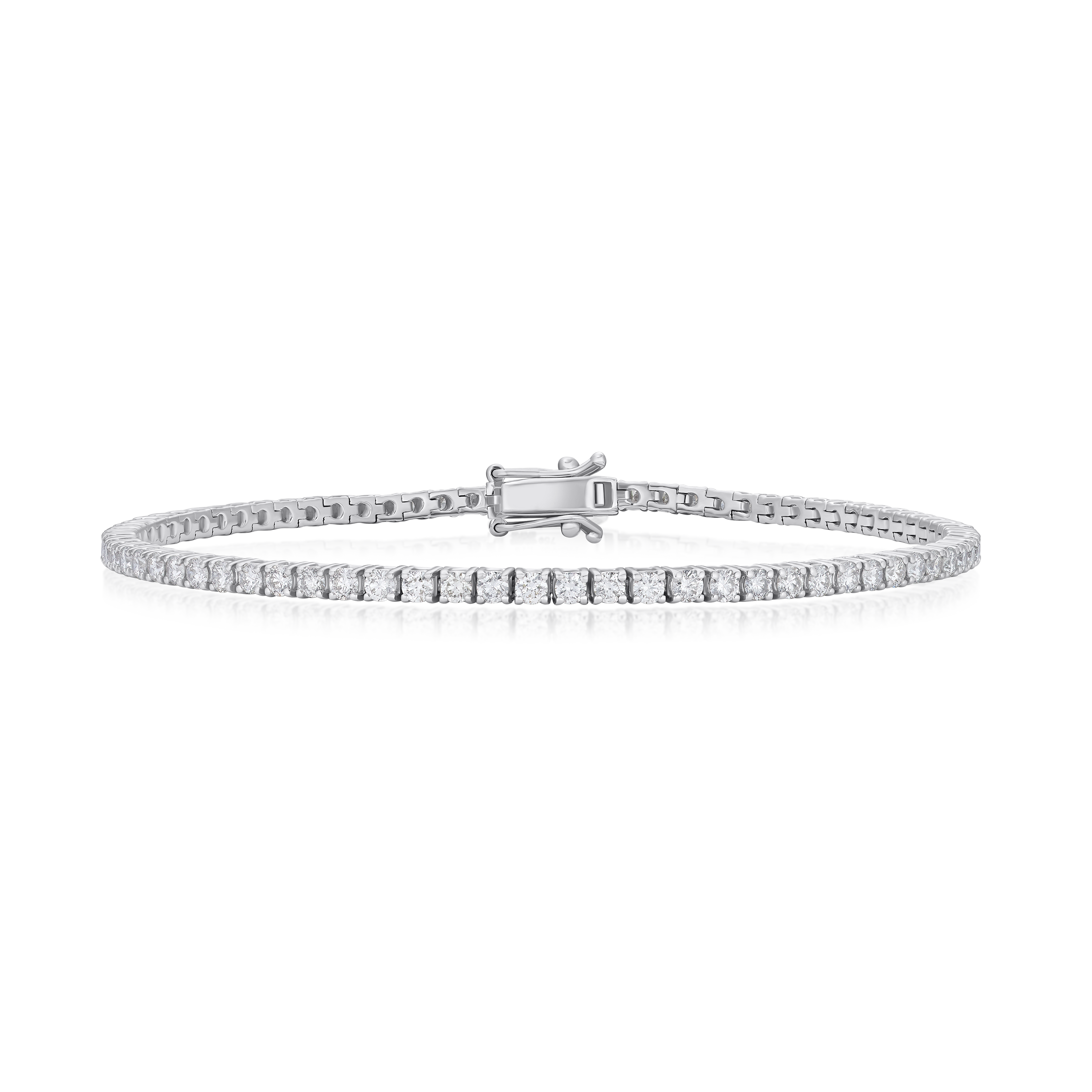 1.79cts Round Brilliant Cut Diamond 18ct White Gold Line Bracelet